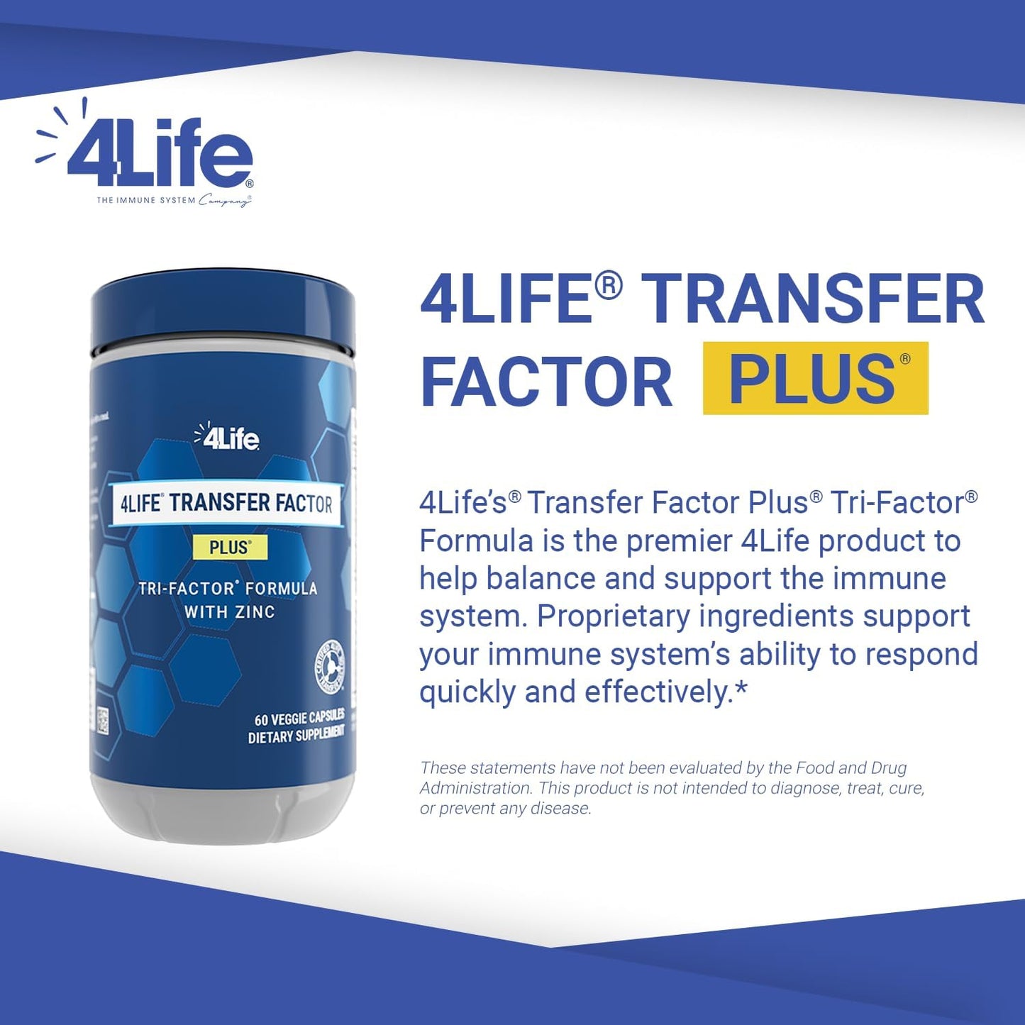 TransferFactorWorld 4Life Transfer Factor Plus with Zinc – Immune Support Supplement by 4life Health & Beauty
